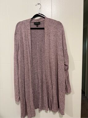 Lane Bryant Mauve Open-Front Cardigan Sweater